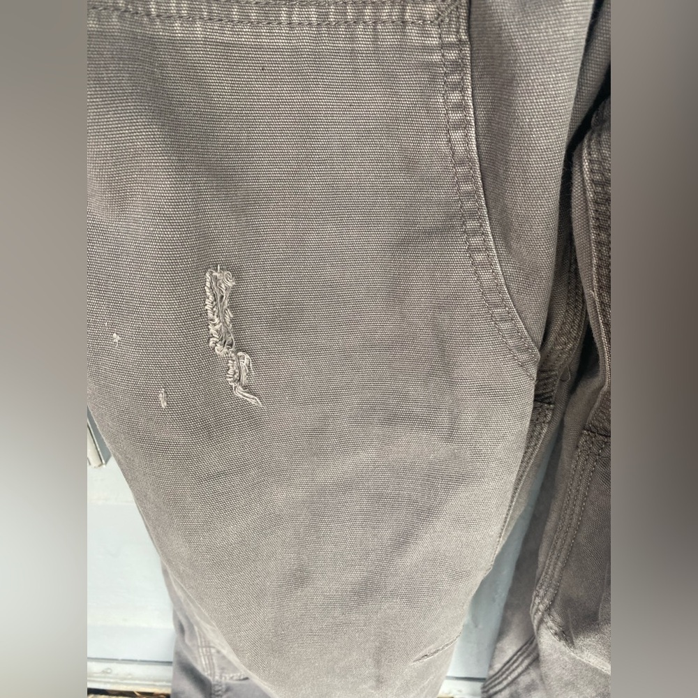 Carhartt Rugged Flex Relaxed Fit Canvas rigby Bibs Gravel gray/blue  42x34 - Picture 4 of 7